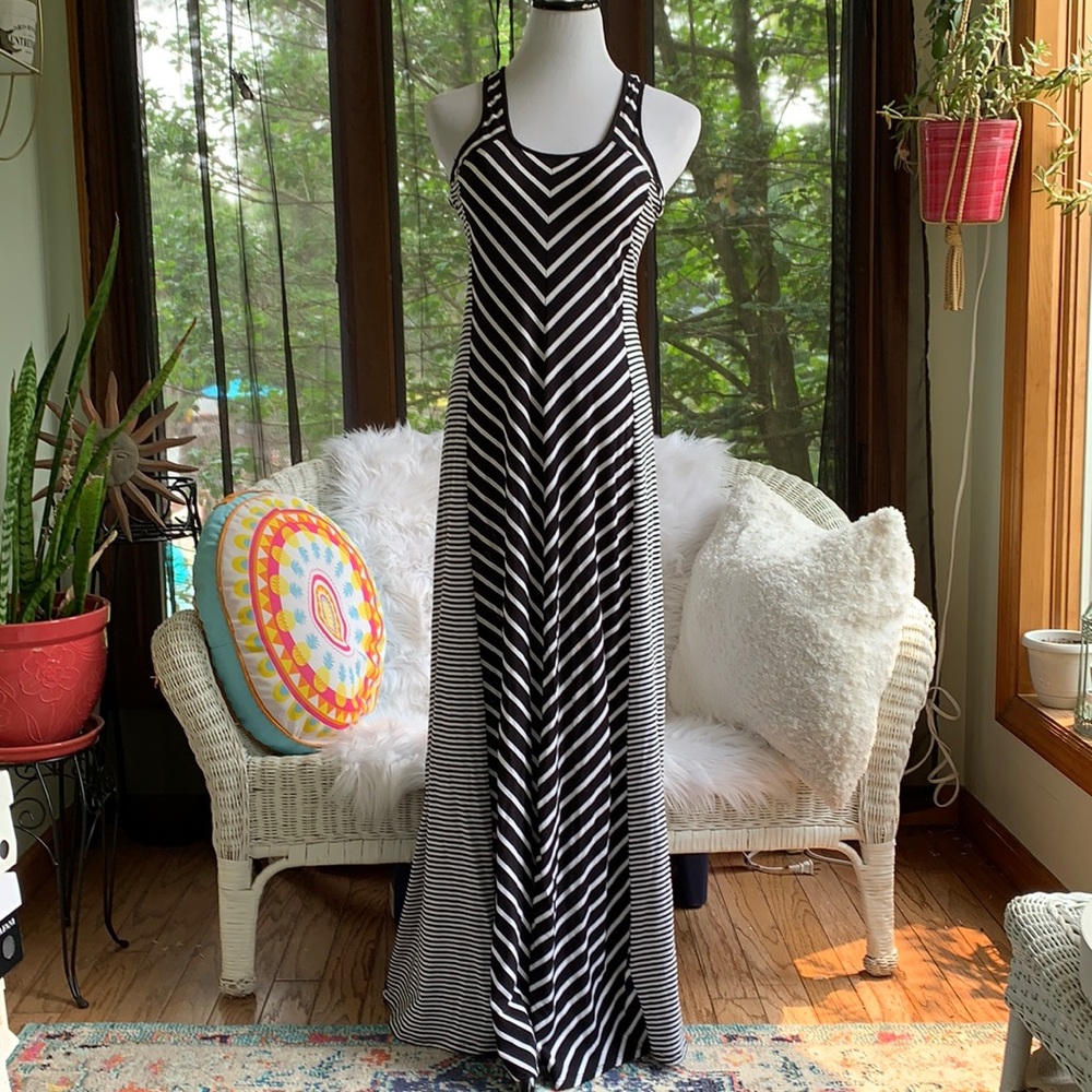 LC Lauren Conrad stripes maxi dress